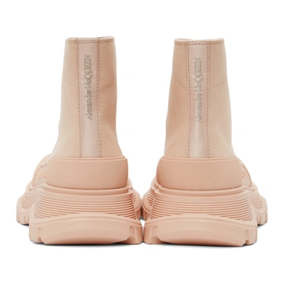 Shop Alexander Mcqueen Pink Tread Slick Platform High Sneakers In 6827 Tea Rose