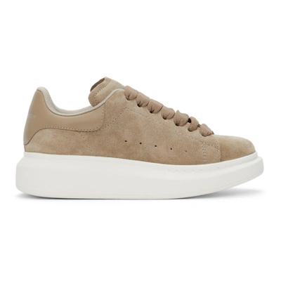 Shop Alexander Mcqueen Beige Suede Oversized Sneakers In 2617 Camel/bone