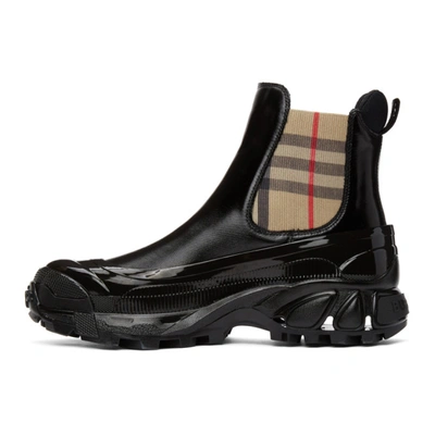 Shop Burberry Black Vintage Check Gh3 Story Chelsea Boots In Black/archi