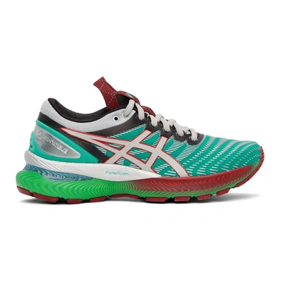 Shop Asics Green & Silver Fn1-s Gel-nimbus 22 Sneakers In 300