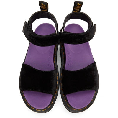Shop Dr. Martens' Black X-girl Edition Velvet Platform Sandals In Black Velve