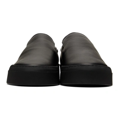Shop The Row Black Leather Marie H Slip-on Sneakers