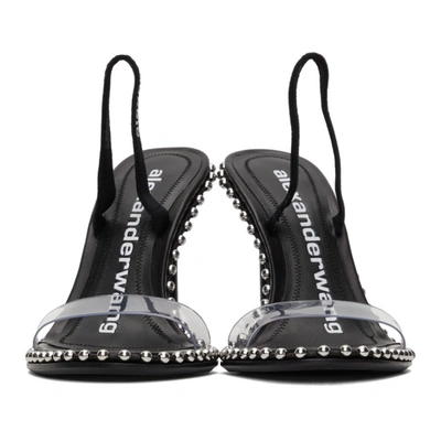 Shop Alexander Wang Transparent & Black Nova Heeled Sandals In 001 Black