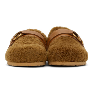 Shop See By Chloé Tan Sherpa Gema Loafers In 162 Camel