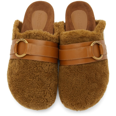 Shop See By Chloé Tan Sherpa Gema Loafers In 162 Camel