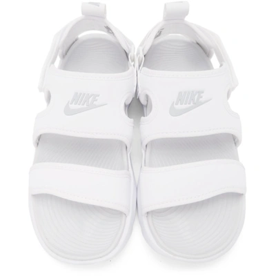 Shop Nike White Owaysis Sandals In White/pure Platinum