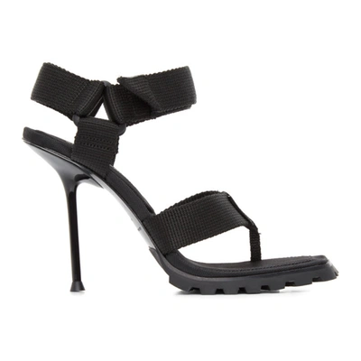 Shop Alexander Wang Black Julie Lugged Heeled Sandals In 001 Black