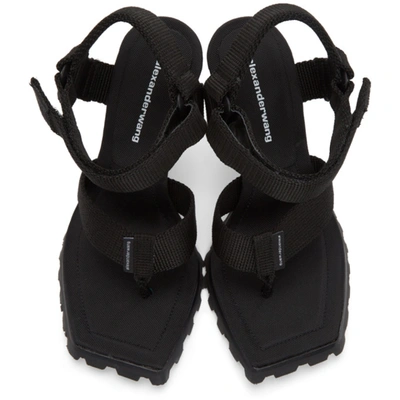 Shop Alexander Wang Black Julie Lugged Heeled Sandals In 001 Black