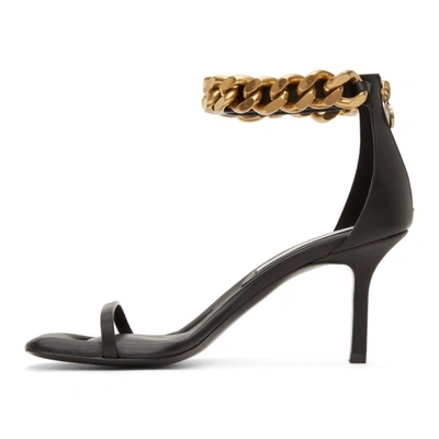 Shop Stella Mccartney Black Falabella Heeled Sandals In 1000 Black
