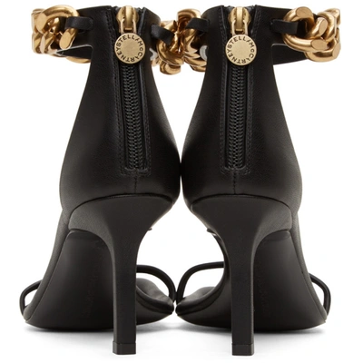 Shop Stella Mccartney Black Falabella Heeled Sandals In 1000 Black