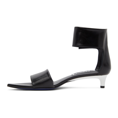 Shop Jil Sander Black Pointed Heeled Sandals In 001 Black