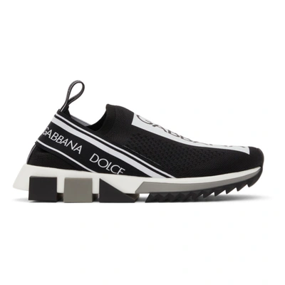 Shop Dolce & Gabbana Black & White Sorrento Sneakers In 89690 Black/white