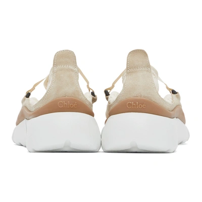 Shop Chloé Off-white Lace Sonnie Ballet Sneakers In 6j1 Mldbge