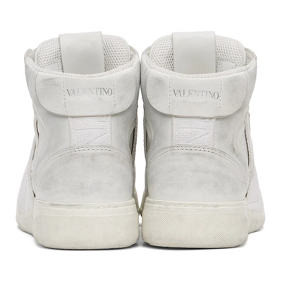 Shop Valentino White Vl7n High-top Sneakers In 10k White/white