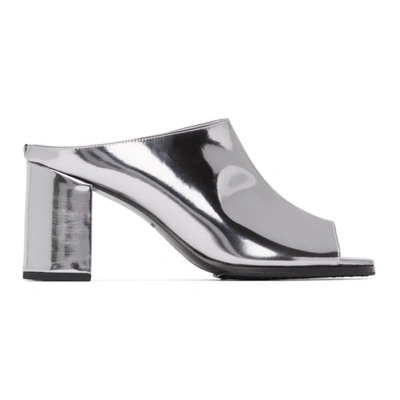 Shop Junya Watanabe Silver Slip-on Heeled Sandals In 3 Silver