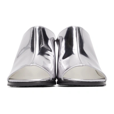 Shop Junya Watanabe Silver Slip-on Heeled Sandals In 3 Silver