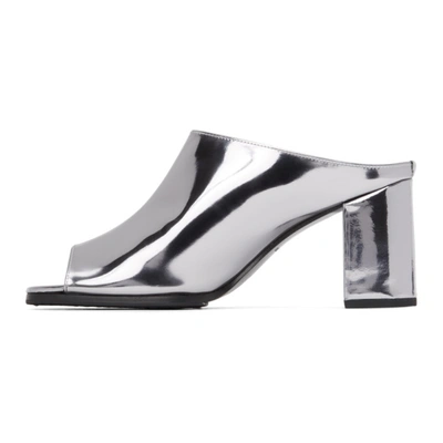 Shop Junya Watanabe Silver Slip-on Heeled Sandals In 3 Silver