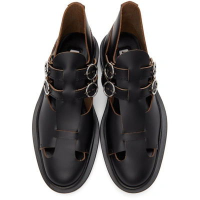 Shop Jil Sander Black Leather Antick Loafers In 001 Black