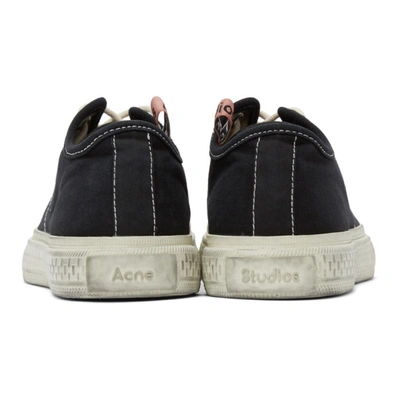 Shop Acne Studios Black Canvas Low-top Sneakers In Cgl Black