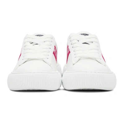 Shop Versace White Leather Greca Sneakers In 2w090 Blanc
