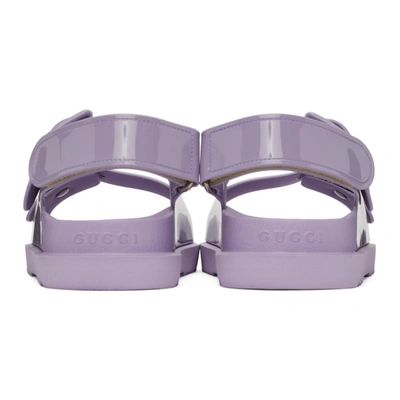 Shop Gucci Purple Mini Gg Flat Sandals In 5306 Lapis