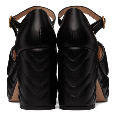 Shop Gucci Black Metelassé Platform Gg Sandals In 1000 Black