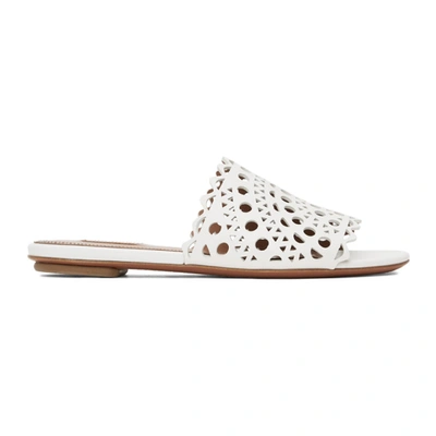 Shop Alaïa White Vienne Sandals In 020 Blanc C