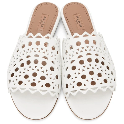 Shop Alaïa White Vienne Sandals In 020 Blanc C