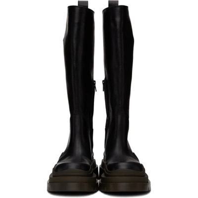 Shop Bottega Veneta Black & Green Tire Tall Boots In 1291 Black Cp Cp