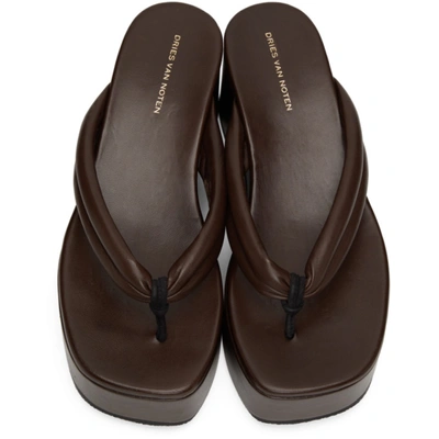 Shop Dries Van Noten Brown Chunky Heeled Sandals In 702 Choco
