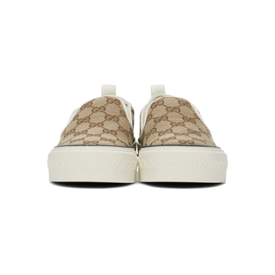 Shop Gucci Beige ' Tennis 1977' Slip-on Sneakers In 9762 Beige