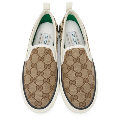 Shop Gucci Beige ' Tennis 1977' Slip-on Sneakers In 9762 Beige