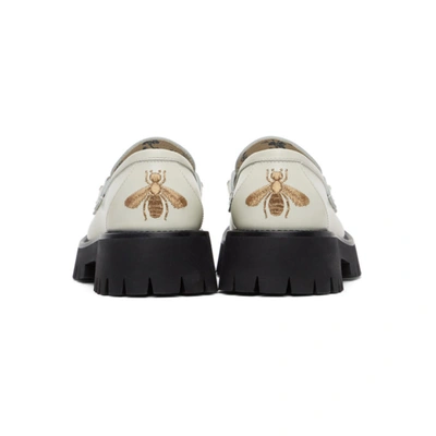 Shop Gucci White Lug Sole Horsebit Loafers In 9050 Dustwhite