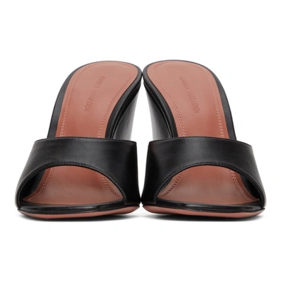 Shop Amina Muaddi Black Lupita Wedge Heeled Sandals