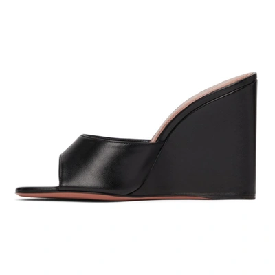 Shop Amina Muaddi Black Lupita Wedge Heeled Sandals