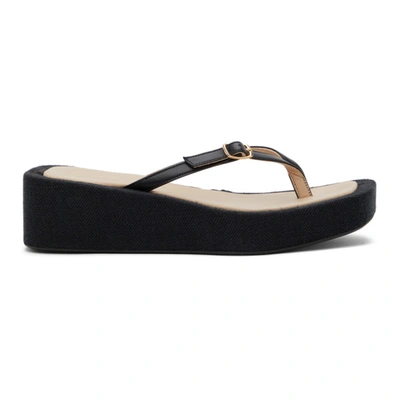 Shop Jacquemus Black 'les Tatanes Lin' Sandals