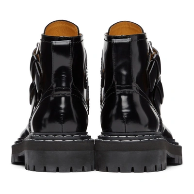 Shop Proenza Schouler Black Lug Sole Buckle Boots