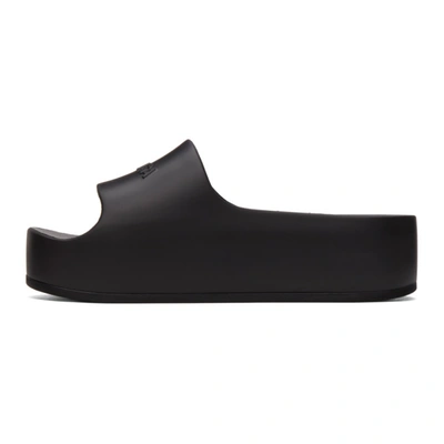 Balenciaga Womens Black Mono Platform Rubber Pool Slides 5 In 1000 Black