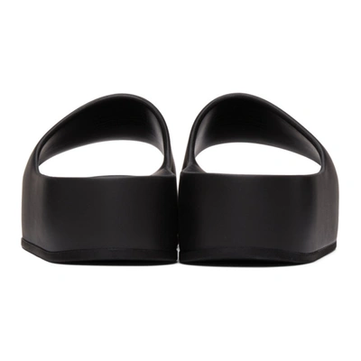 Balenciaga Womens Black Mono Platform Rubber Pool Slides 5 In 1000 Black