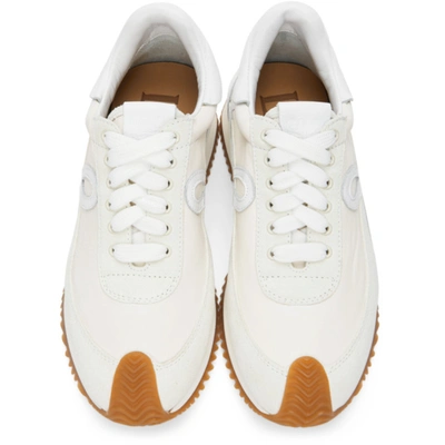 Shop Loewe White Flow Runner Sneakers In 1950 Soft White