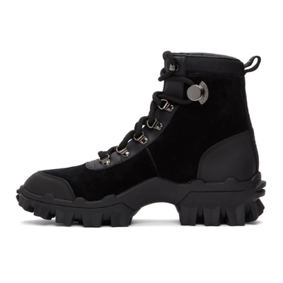 Shop Moncler Black Suede Helis Boots In 999 Black