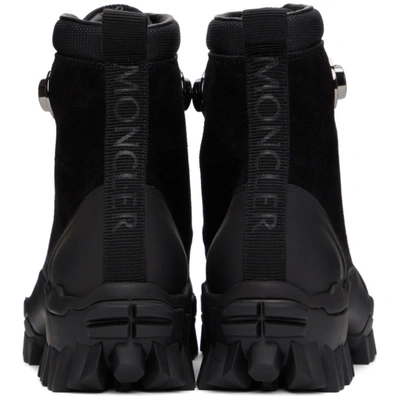 Shop Moncler Black Suede Helis Boots In 999 Black