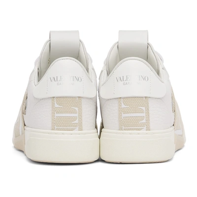 Shop Valentino White & Beige Vl7n Sneakers In Nm0 White/natural