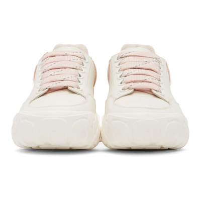 Shop Alexander Mcqueen White & Pink Court Trainer Sneakers In 9318 Bone/tearose/ca