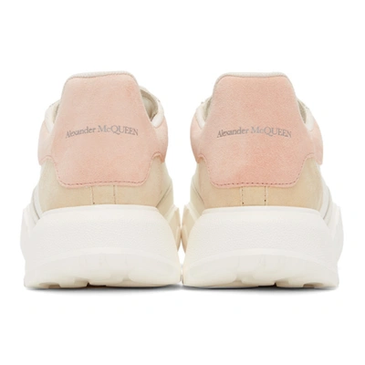 Shop Alexander Mcqueen White & Pink Court Trainer Sneakers In 9318 Bone/tearose/ca