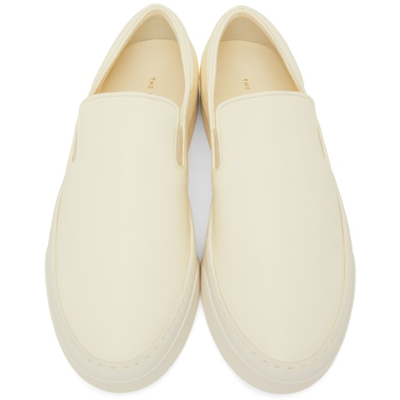 Shop The Row Off-white Leather Marie H Slip-on Sneakers In Milk