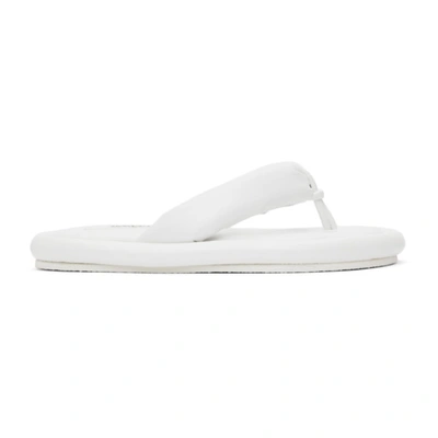 Shop Mm6 Maison Margiela White Faux-leather Padded Sandals In T1003 White
