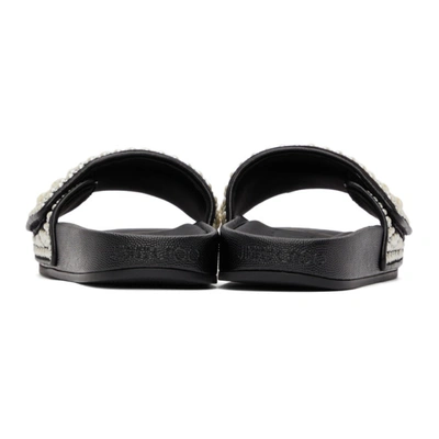 Shop Jimmy Choo Black Fitz Pool Slide Sandals In V Black