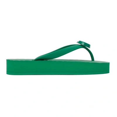 Shop Gucci Green Gg Chevron Sandals In 3727 New Shamarock