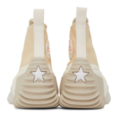 Shop Converse Beige Run Star Motion High Sneakers In Light Twine/egret